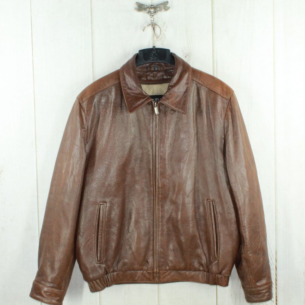 Couture Genuine Lamb Leather Full Zip Jacket Sz M - Picture 1 of 12